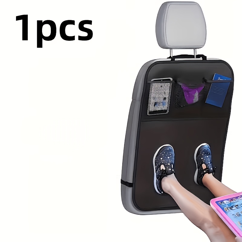 TEMU 2pcs 1pc Durable Car Seat Back Protector With Mesh Pocket - Easy To Clean, Suitable For Vehicles, Ideal Car Interior Organizer, Car Seat Kick