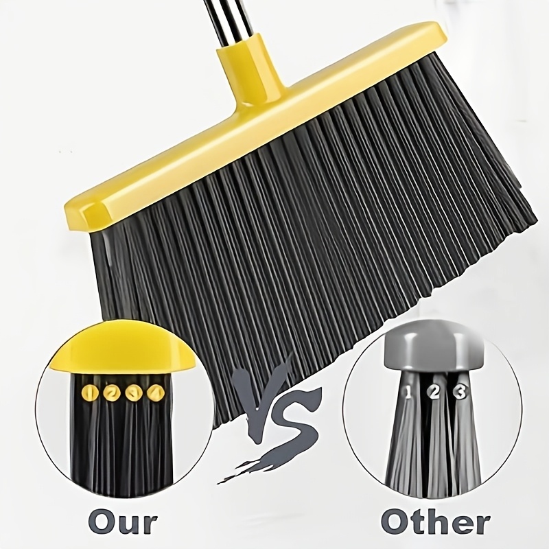  local broom and dustpan set for home broom and dustpan set broom dustpan set broom and dustpan combo for office indoor outdoor sweeping stand up broom and dustpan gray yellow Product details 3