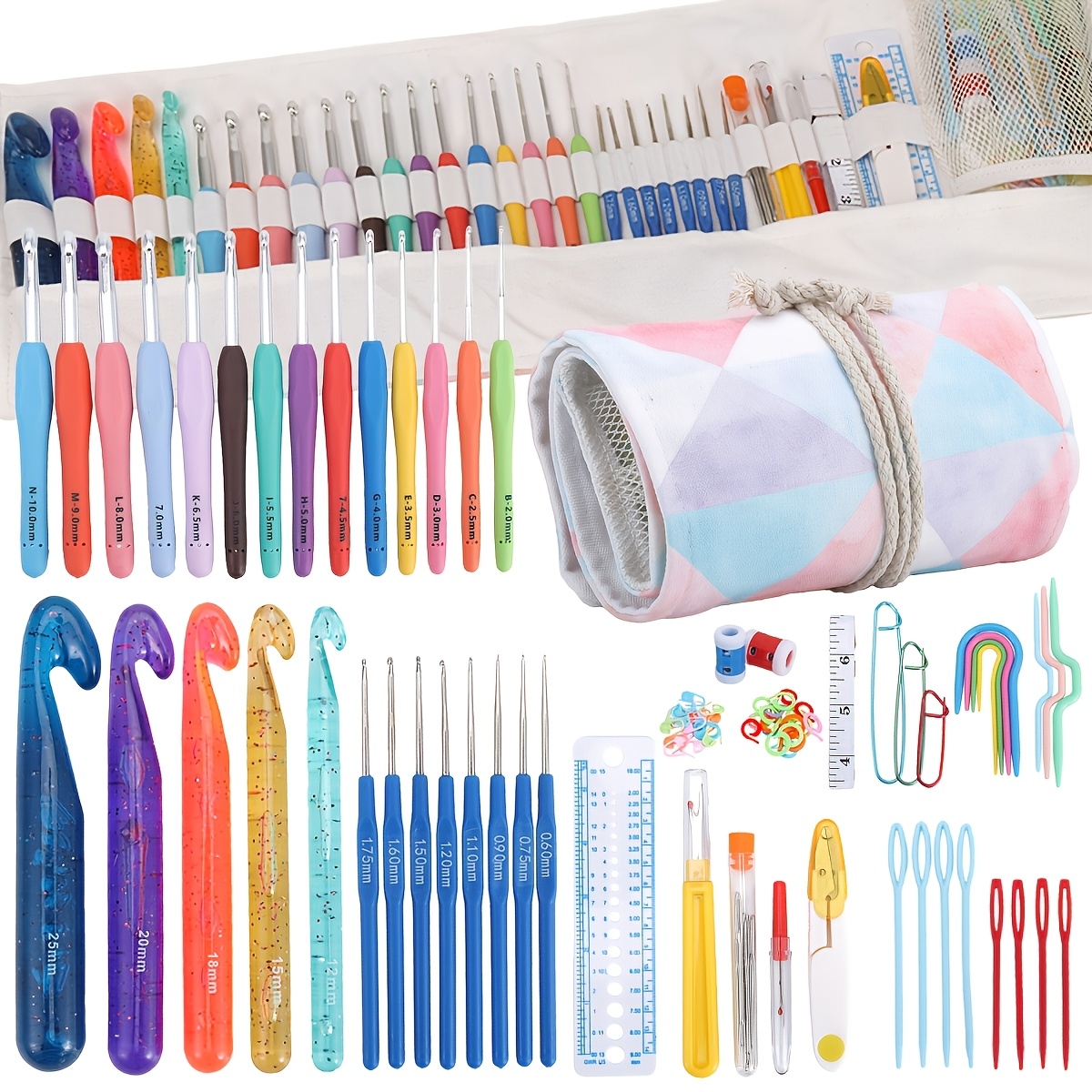Image of 118pcs Crochet Hooks Sets, Ergonomic Crochet Hooks Kits With Storage Bag And Crochets Needle Accessories, Diy Crochets Needles Kit For Beginners And Experienced Crochet Hook Lovers
