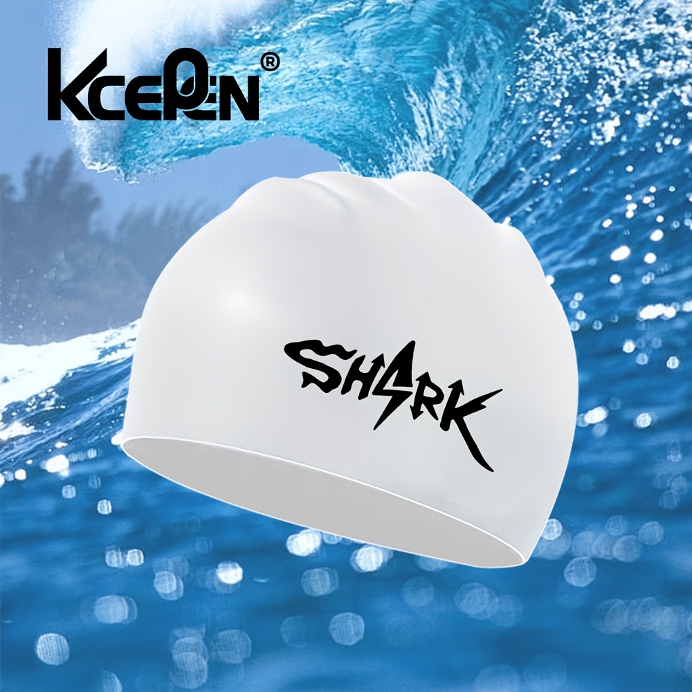 Men's Professional Silicone Swimming Cap, Trendy Printed