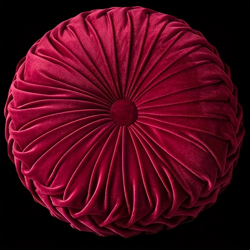Image of 1pc Soft Pumpkin Round Velvet Pillow Cushion Solid Color Throw Pillow Office Chair Living Room Sofa Couch Bed Floating Window Cushion Home Decor