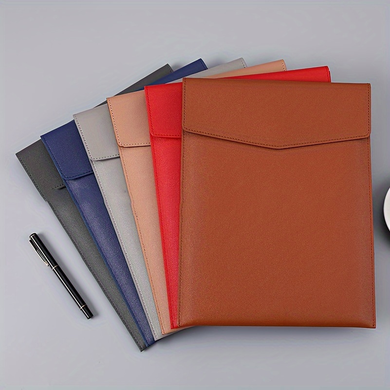 

1pc Large Capacity Storage Document Bag Made Of A4 Leather, Versatile Folder For Business Office Documents And Archives