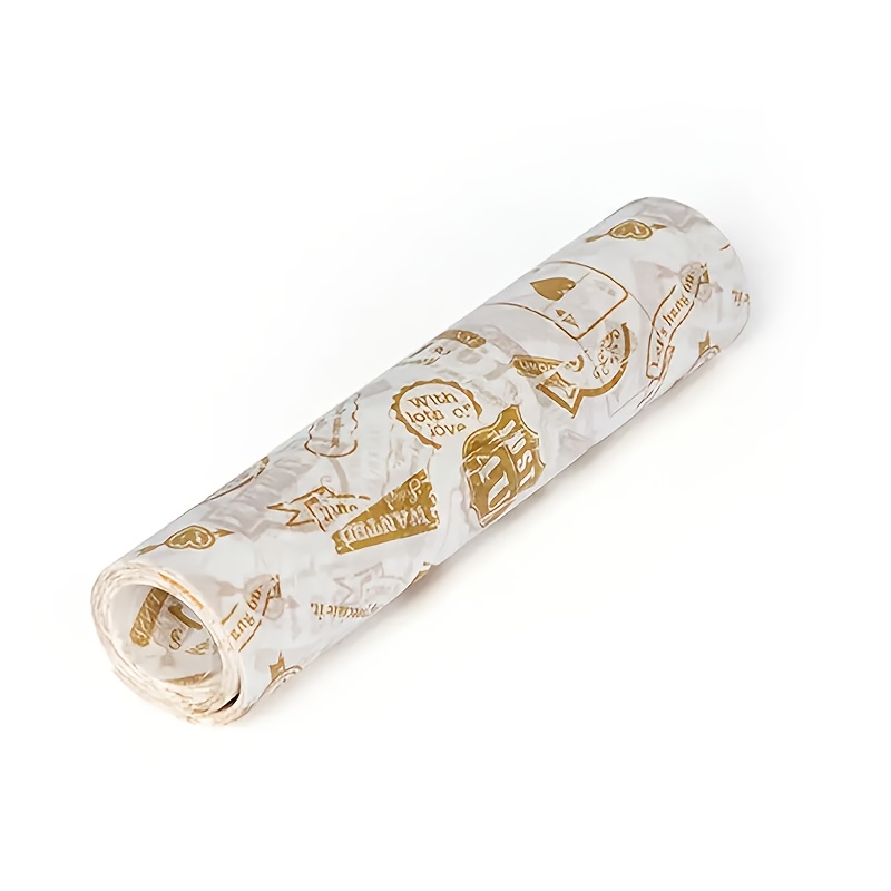 TEMU 50pcs Wax Paper, Snack Matting Paper, Printed Food Packaging Paper, Oil-proof Baking Wax Paper, Snack Paper, Waterproof Wax Paper - The For