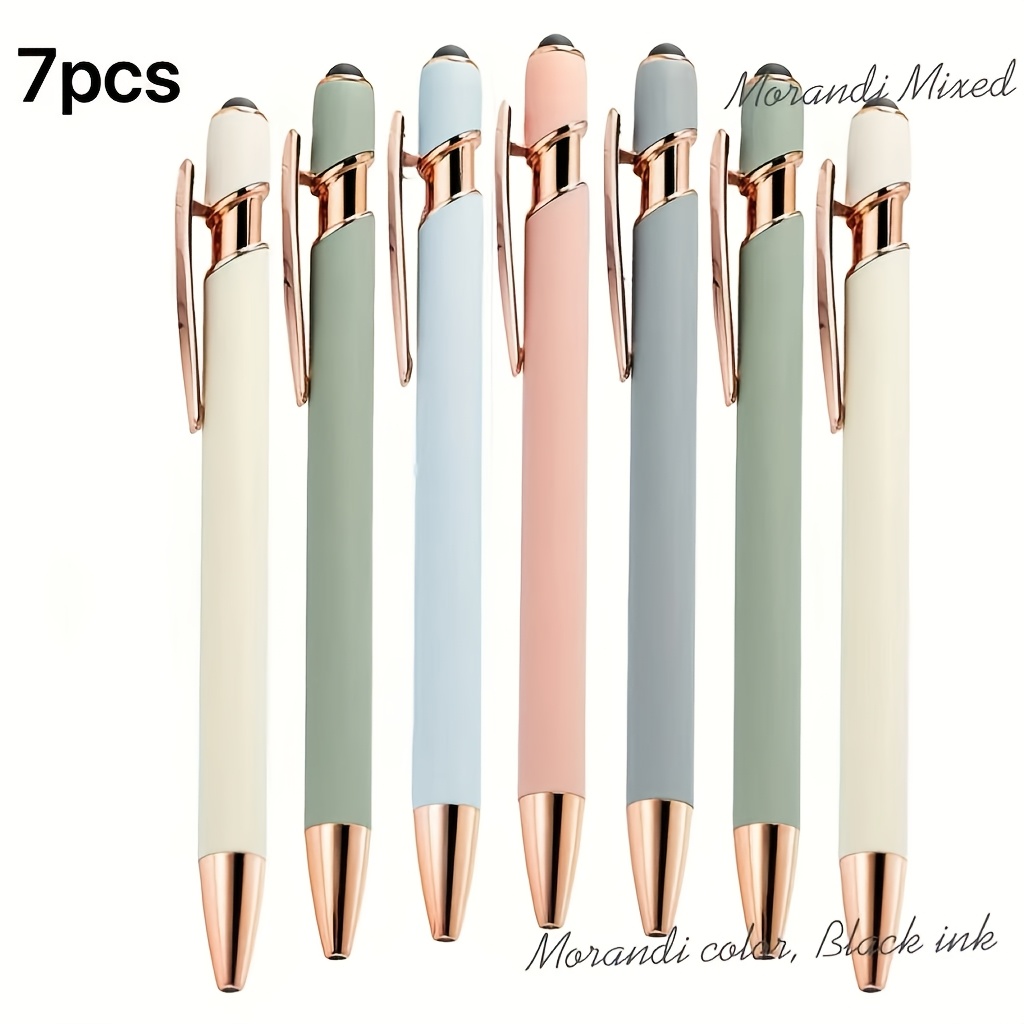 E-shop 7pcs Elegante Metall-Atomische Feder - Glattes Schreiben, Schwarzer Tinten - Ideal für Studenten und Büroverwendung, Perfektes