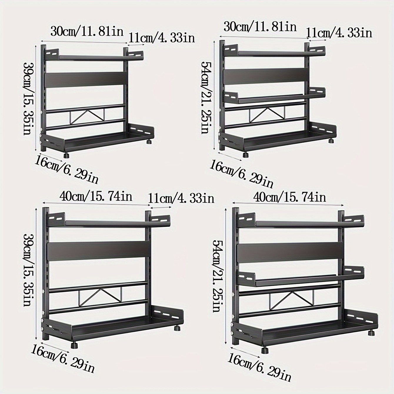 1pc steel multi tier spice rack for kitchen countertop versatile layered shelving for organized spice storage suitable for home kitchen and restaurant details 2