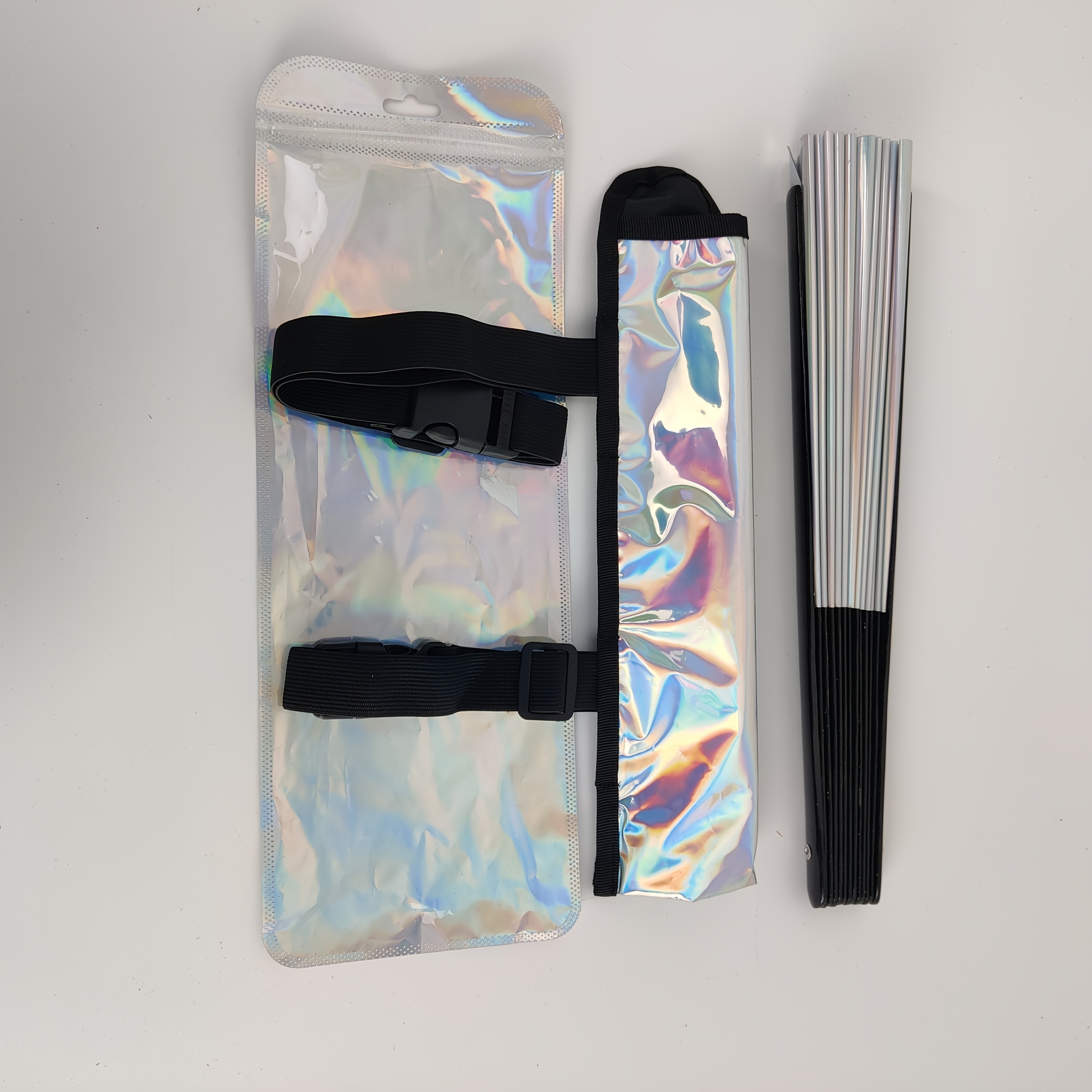 33cm Big Pvc Folding Fans For Party Dance, Bamboo Ribs Handhold Rave Fan, Summer Cool-down Hand Fan With Bag, , Perfect For Weddings, May 5th, , Nurses Day, Day, July 4th