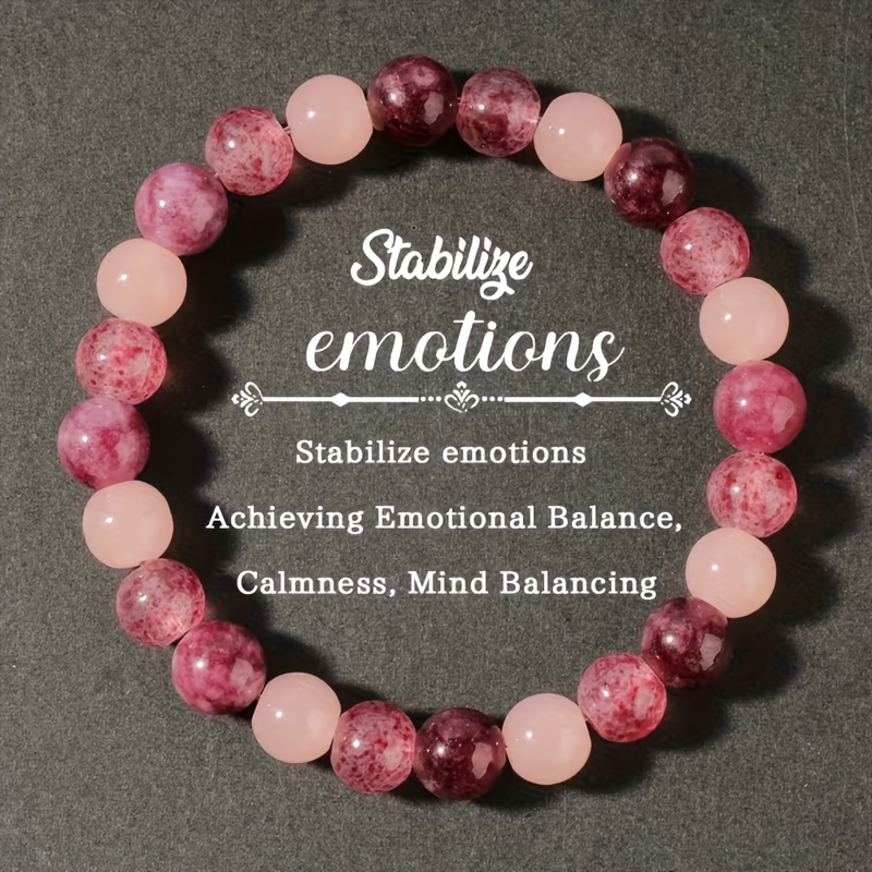 E-shop 1 Stück Niedlicher Herbst- Winter-Schmuck, Armband mit rosa synthetischem , rosa Erdbeerquarz. als Geschenk für deine Freundin, Damenaccessoire,