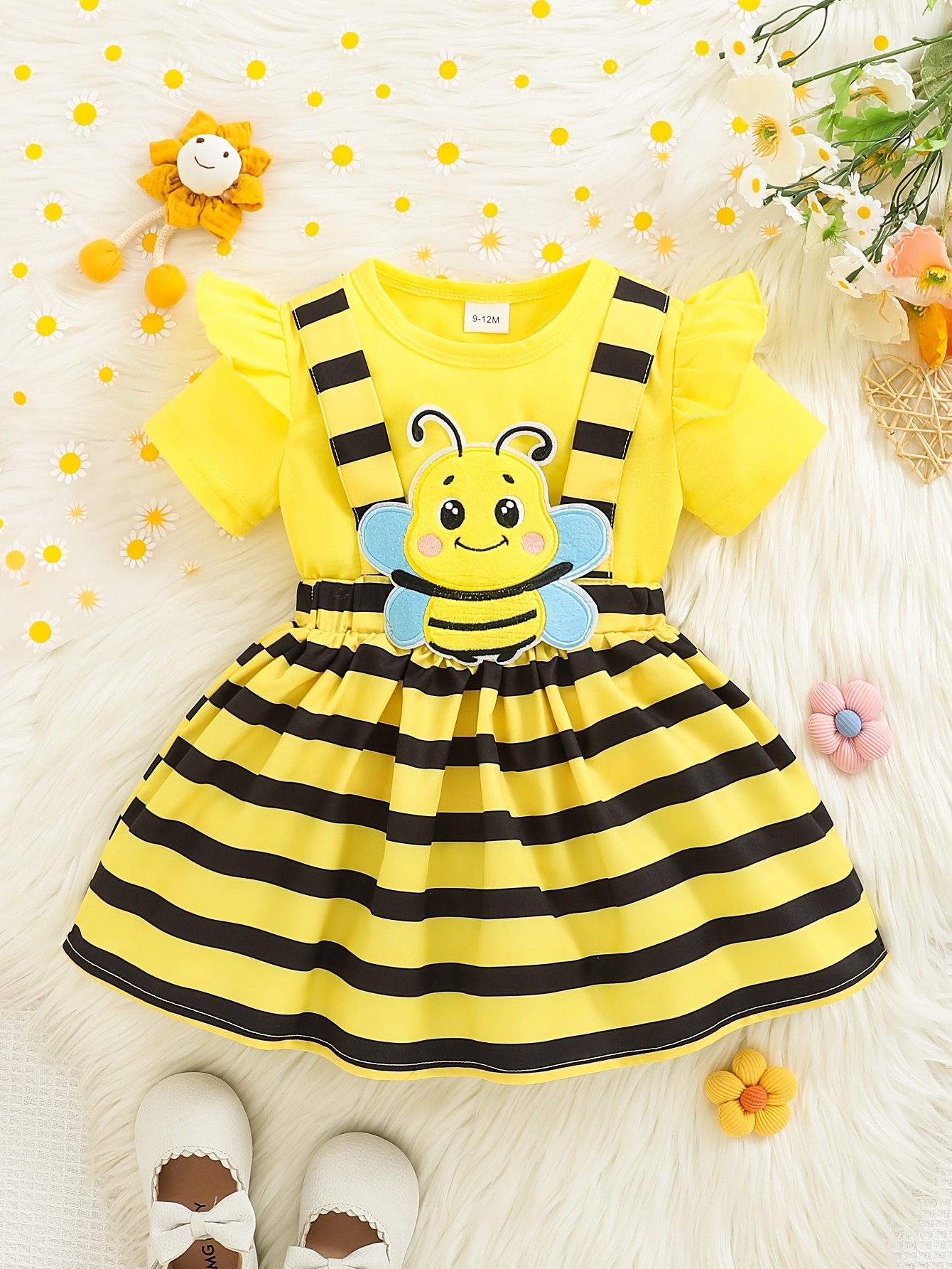 embroidered bee dress Embroidered Bee – Flame and Flamingo main image 0