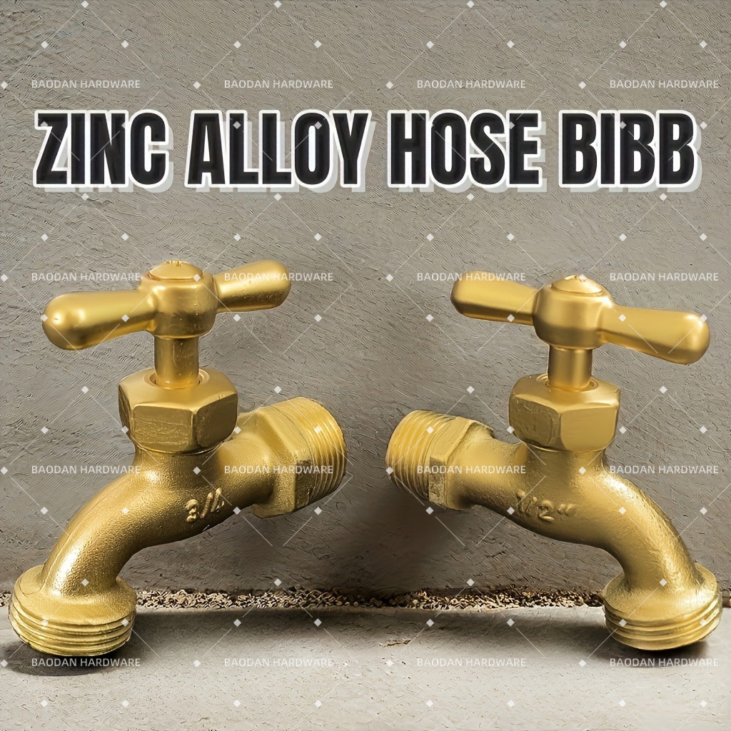 

1pcs Zinc Alloy Garden Hose Bibb, Classic Outdoor Spigot Faucet 1/2 Inch 3/4 Inch, Durable Water Tap For Garden Lawn, Weather-resistant