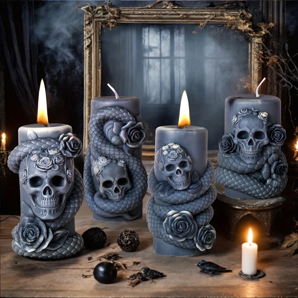 

4pcs 3d Cylindrical Snake Mould - For Halloween Decor, For