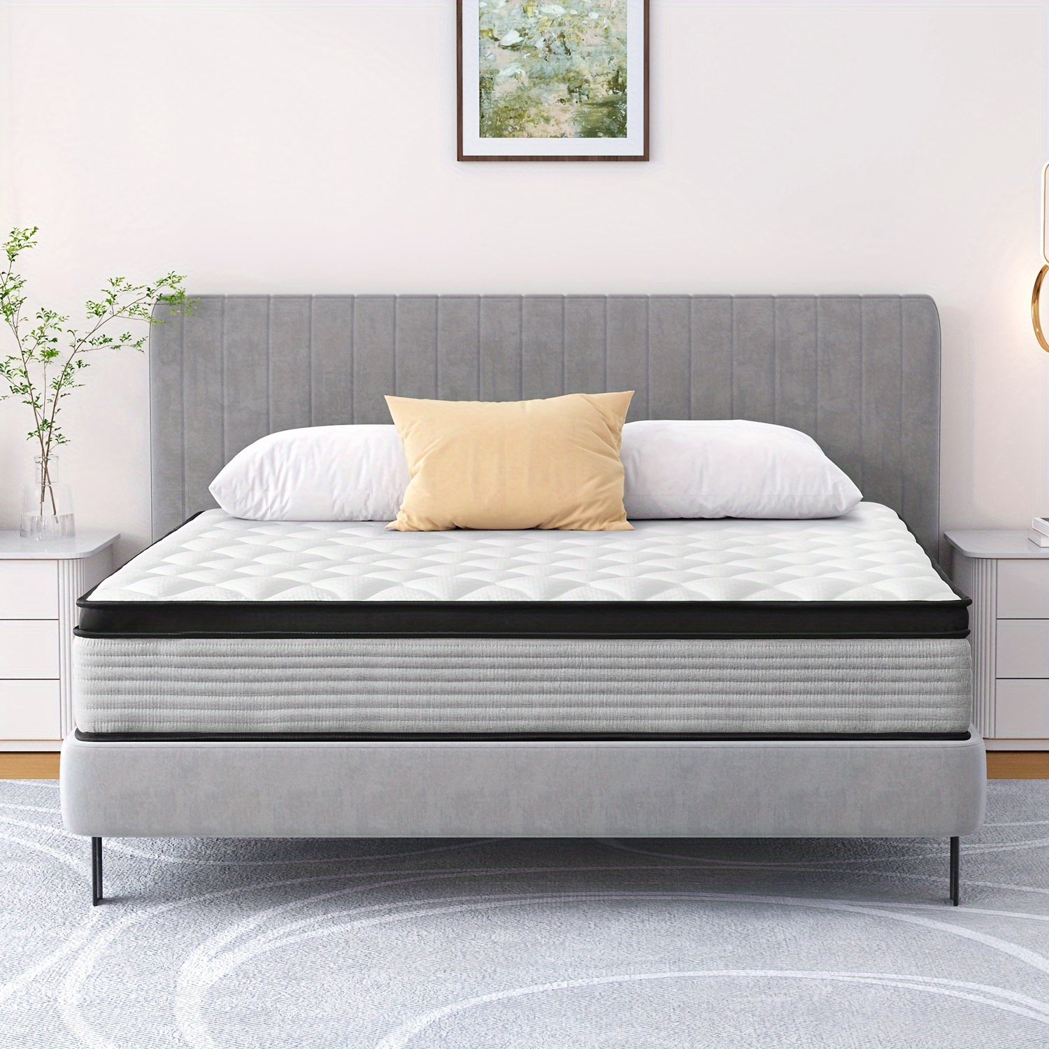 

12 Inch Queen Size Breathable Hybrid Mattress With Individual Spring Coils With Medium Feeling To Pressure , 60*80*12 Inches