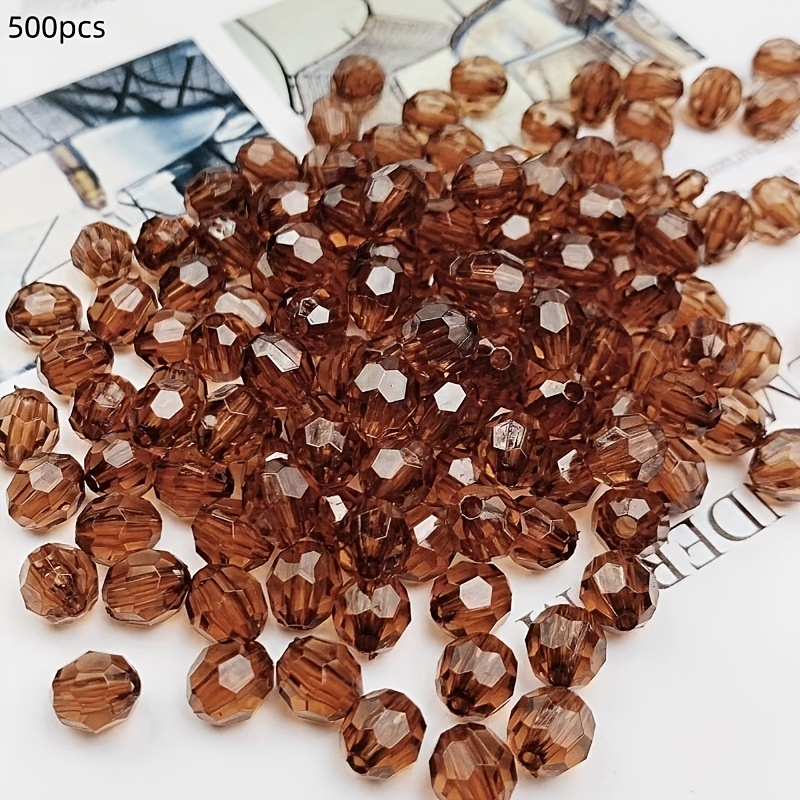 TEMU 500pcs 32 Sided Transparent Corner Beads, 8mm, Acrylic, Suitable For Diy, Handbags, Jewelry, And Home Decoration