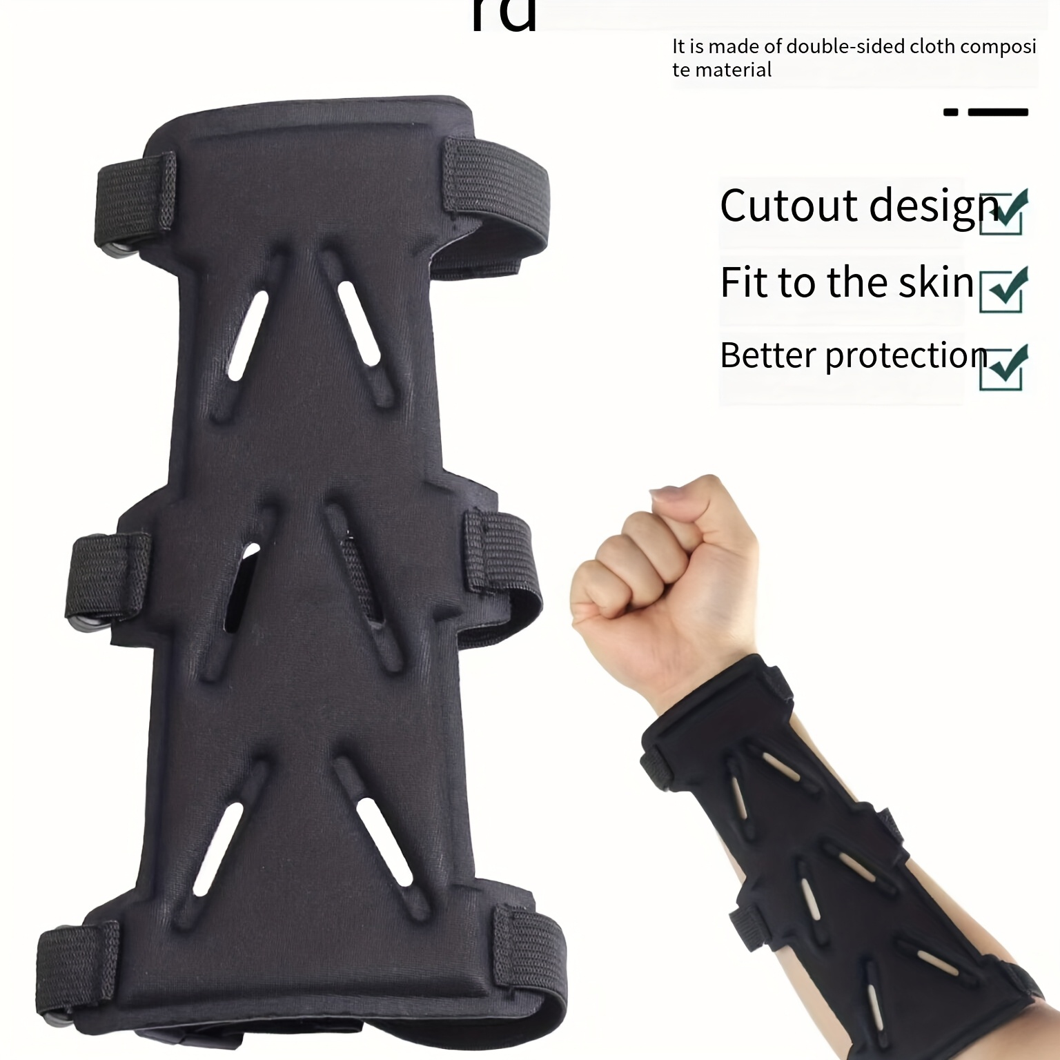 TEMU Bow Archery Accessory, Hollow-out Breathable Recurve Archery Range Shooting Outdoor Traditional American Hunting Protective Gear, Hot-selling
