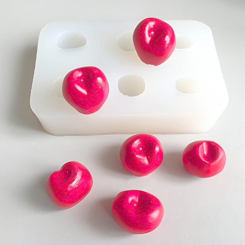 

Silicone Resin Casting Molds For Cherry And Cherry-shaped Aromatherapy Candles, Plaster, And Scented Stones, Irregular Item Shape, Diy Handmade Craft Mold