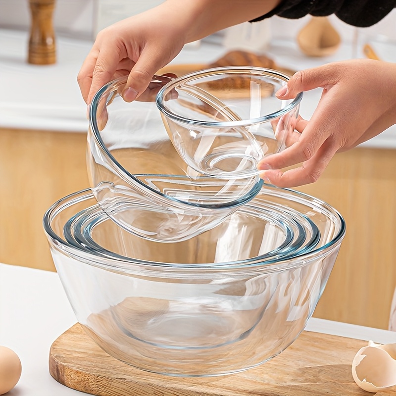 3 delars set av förtjockade borosilikat salladsskålar klar - Temu Sweden