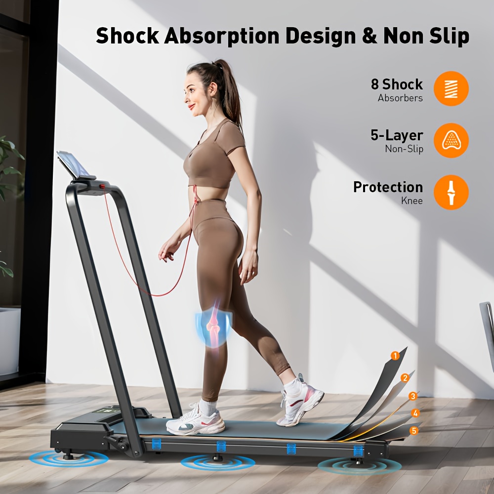 Electric Treadmill-15°, Portable Walking Treadmill Placed Under The Table, Ultra-thin Machine, LCD Display, Suitable For Home Office Fitness, No Installation Required