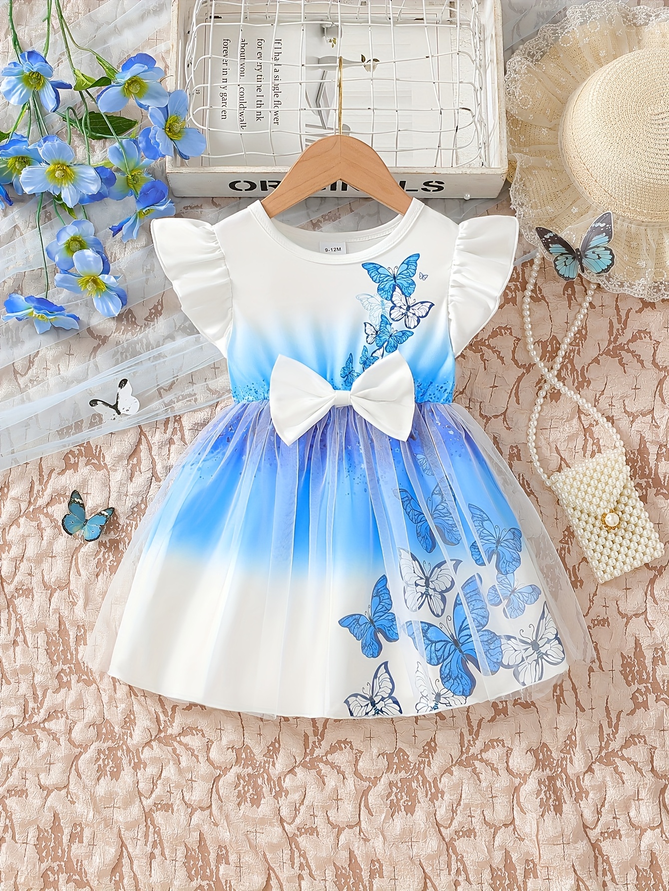 Toddler Girl 2-Piece Outfit - Butterfly Print T-Shirt & Shorts Set For Summer (Ages 4-7)