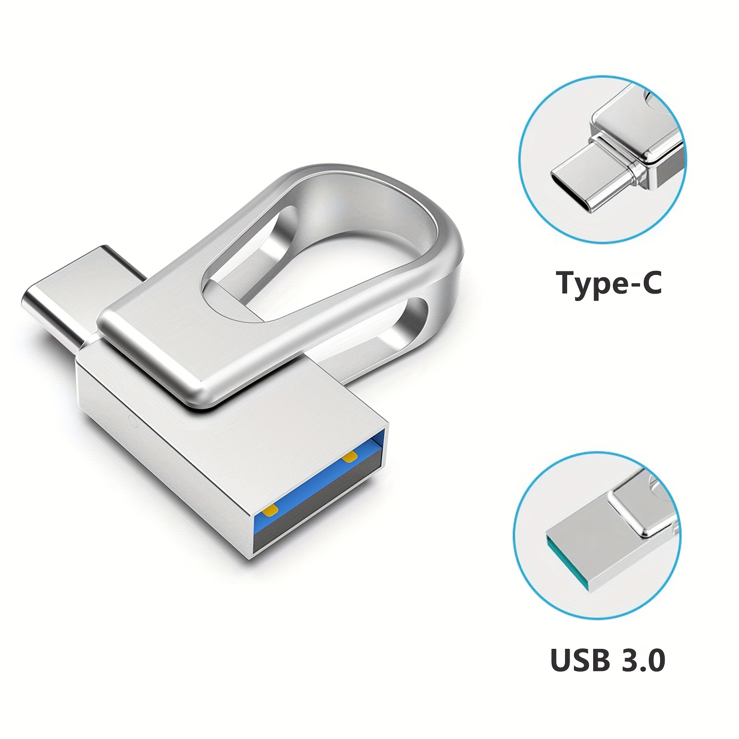 Image of Topesel 2-in-1 Usb C Flash Drive, Usb 3.0 Up To 110mb/s, Otg Metal 32gb/64gb/128gb, Dual Usb For Type-c Smartphone Tablet Pc