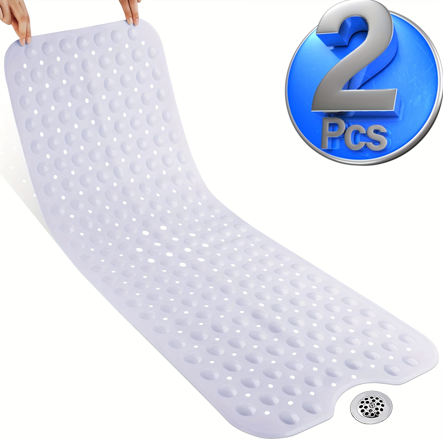 

2pcs (buy 1pc Get 1pc Free) Bath Mat, Large Anti-slip Tub And Non-slip Shower Mat For Bathroom (3 Colors), 40 X 16in