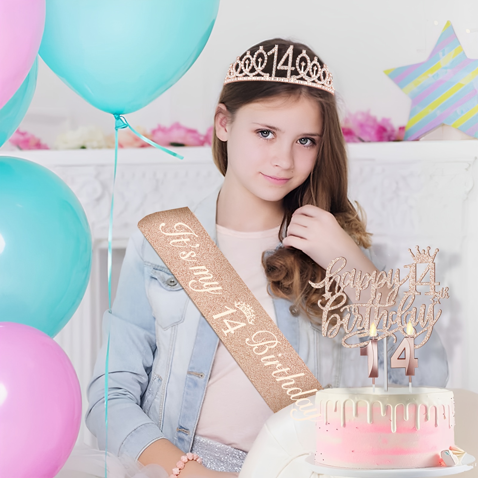 Geburtstag Schärpe & Tiara Set Für Frauen – Weiß, Mit Glitzerstrass, Verstellbar, Perfekt Für Partys & Fotos