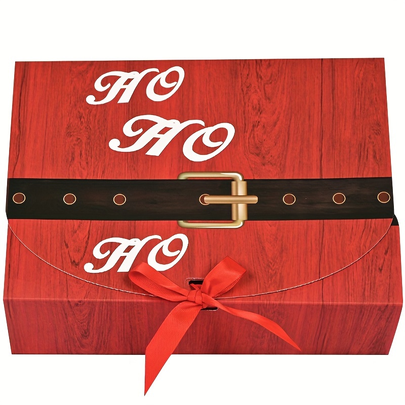 Image of 1pack Large Christmas Gift Boxes, 10.6×7.8×3.1 Inch Christmas Boxes With Lids, Xmas Themed Pattern Holiday Christmas Wrapping Boxes For Gifts, Xmas Party Favor