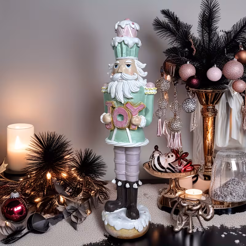 christmas nutcracker cupcake resin statue hand piped frosting food grade resin whimsical dessert table decor fairytale living room accent creative gift for christmas weddings birthdays valentine s day nutcracker christmas decor Product details 2