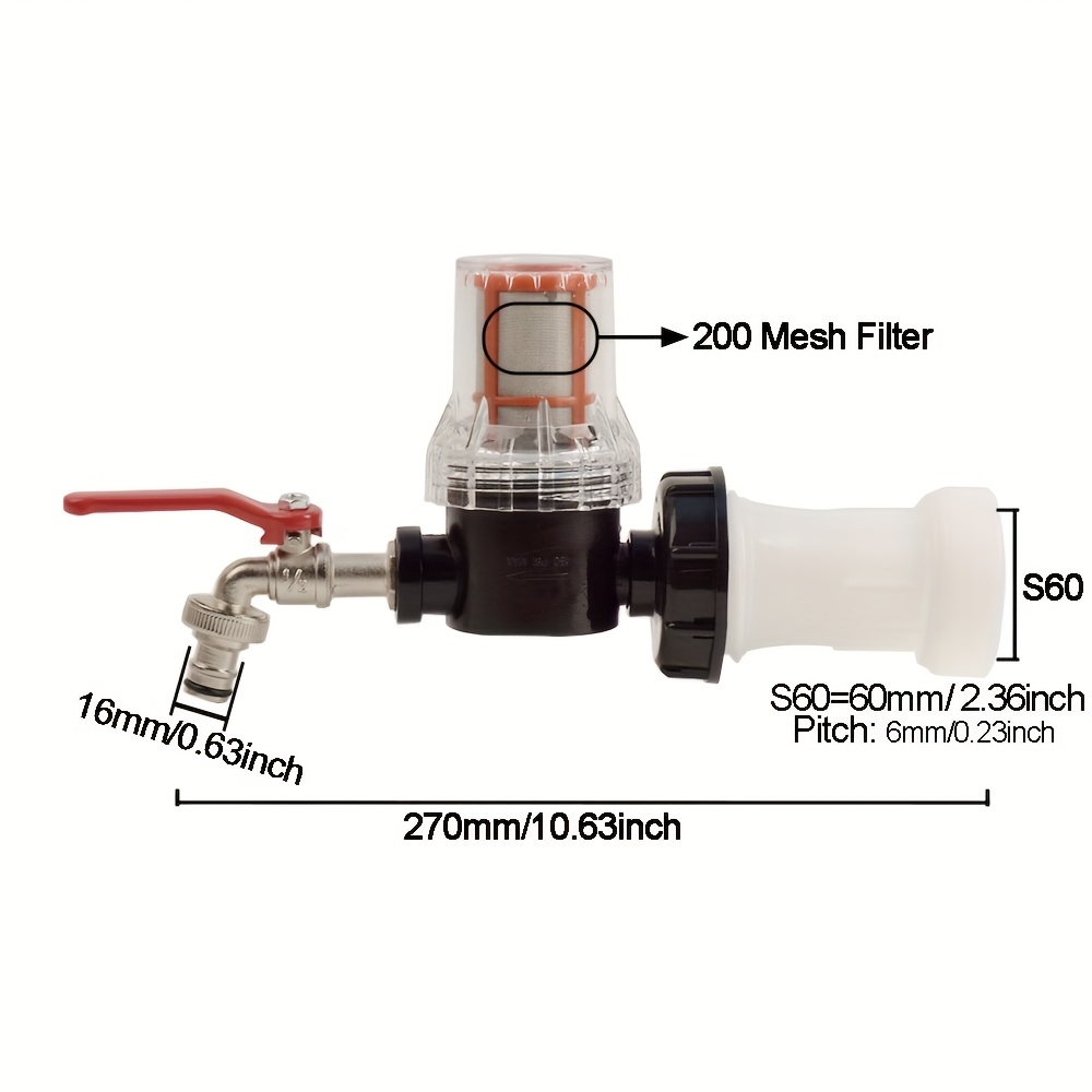 Water Filter For , Extension Tube S60 Ton Joint Water Tank Agricultural Irrigation Water Valve Additions