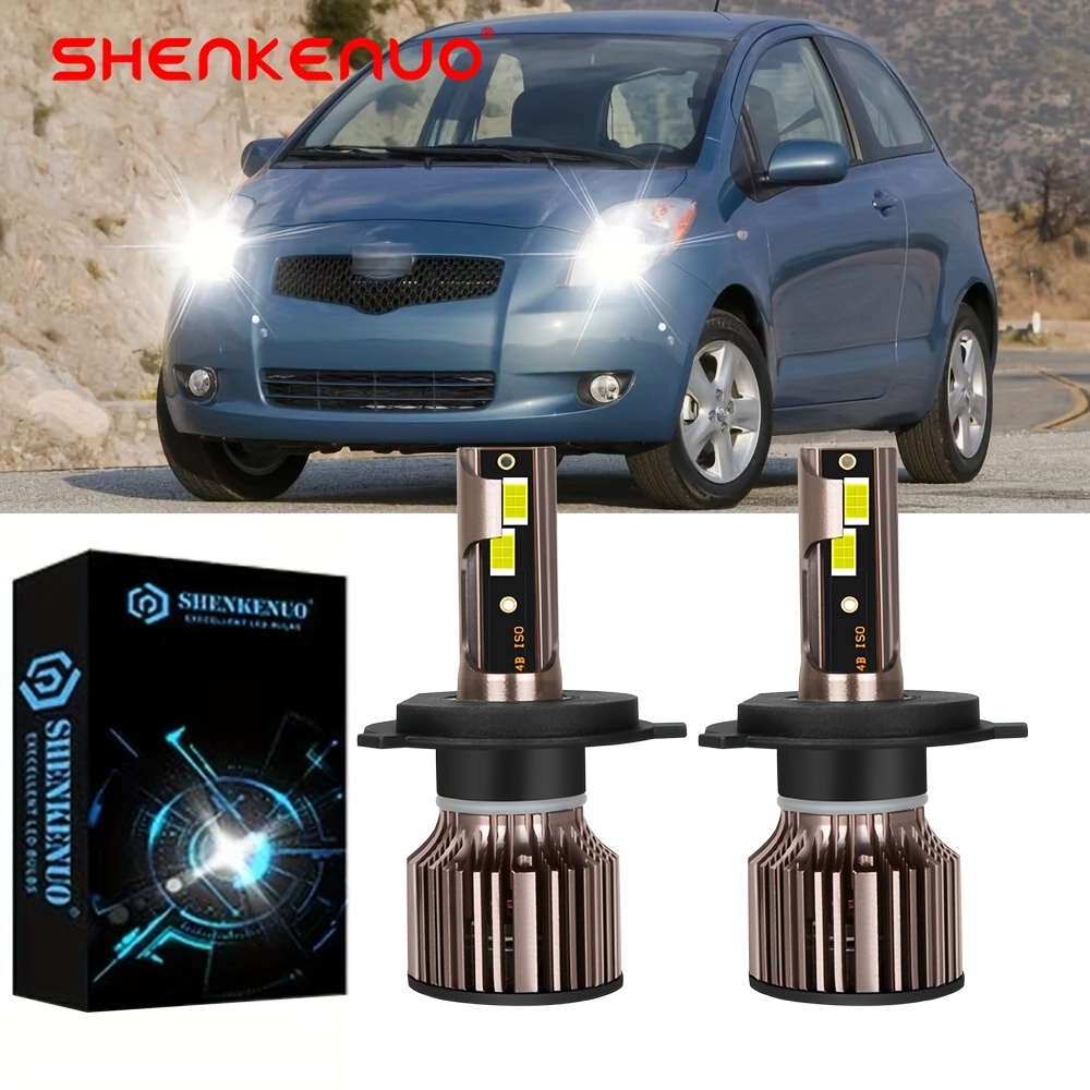 TEMU For Yaris 2006- 2021 2pcs 6000k Led Headlight Bulbs High/ Low Beam H4/ 9003, Without Battery