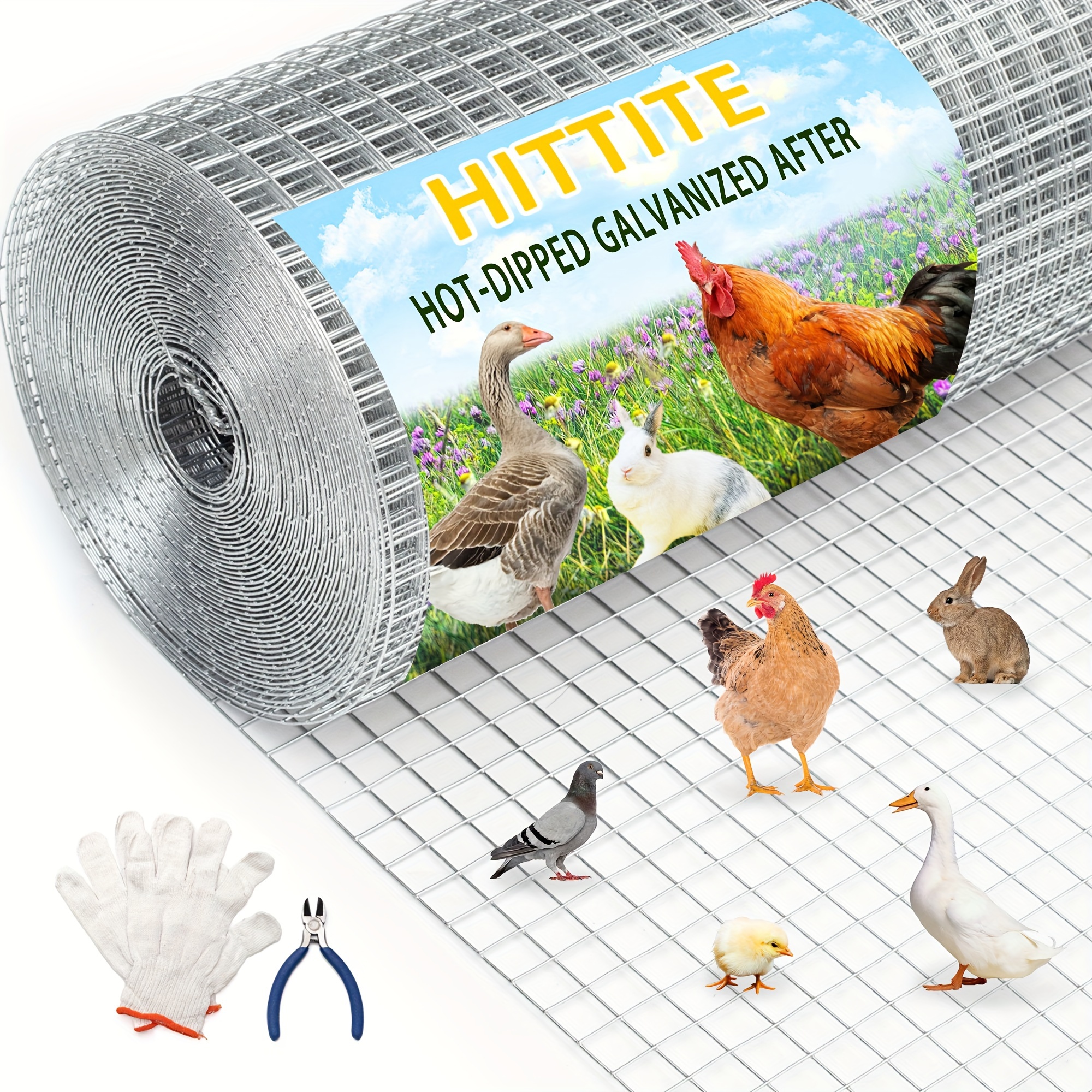 

1 Roll Of Heavy-duty Galvanized Hardware Cloth - 19 Gauge, 1/2" Wire Mesh Fencing For Garden, Chicken Coop, Rabbit & Snake Cage - Welded Metal With Poultry & Wildlife , Chicken Coop Accessories