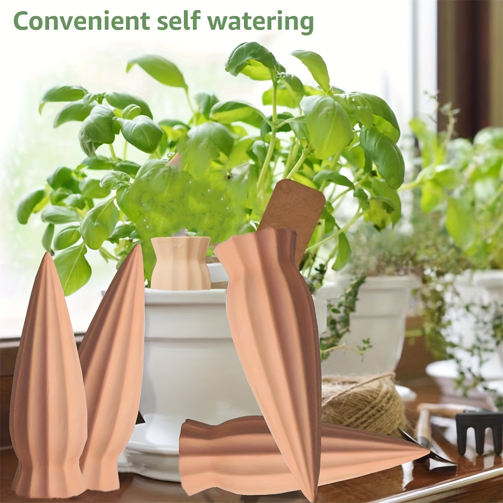 

5-pack Ceramic Self-watering Stakes, Indoor Plant Automatic Watering System, Effortless Plant Hydration For Small Vases - Perfect For Vacation Plant Care