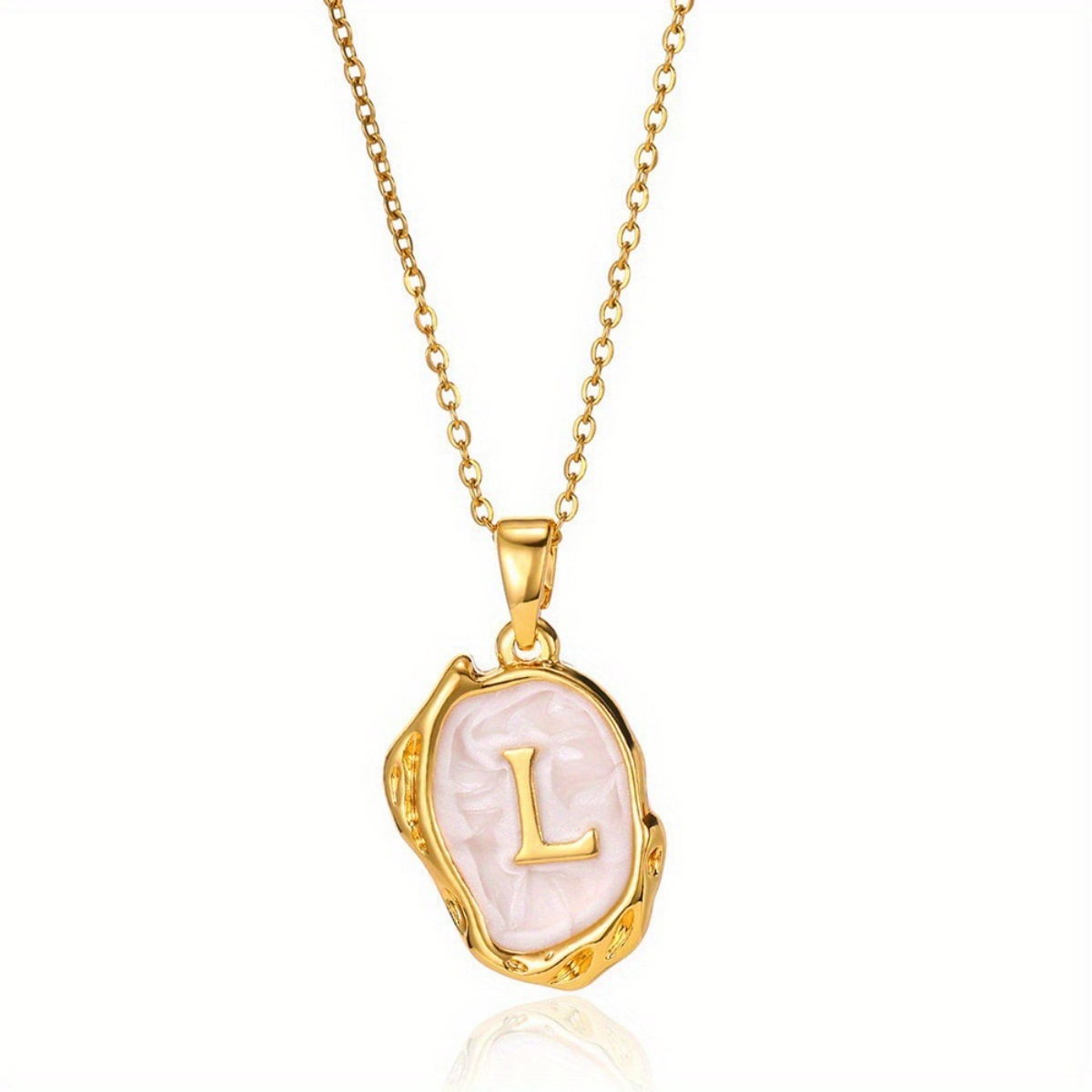 TEMU European And O-shaped Chain Pendant With 26 Letter Elements Necklace, Women's High-end Feel, Light Luxury, Daily Wear, Party Wear, Fake Wear
