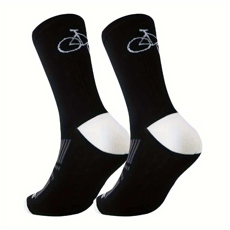 1 Pair Of Women's Sports Socks, Sweat-absorbent And Breathable, Suitable For Cycling, Running, And Bicycle Riding