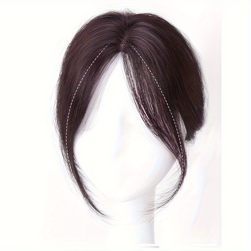 Synthetic Partial Bangs Curtain Bangs Hair Piece Cover Gray Temu