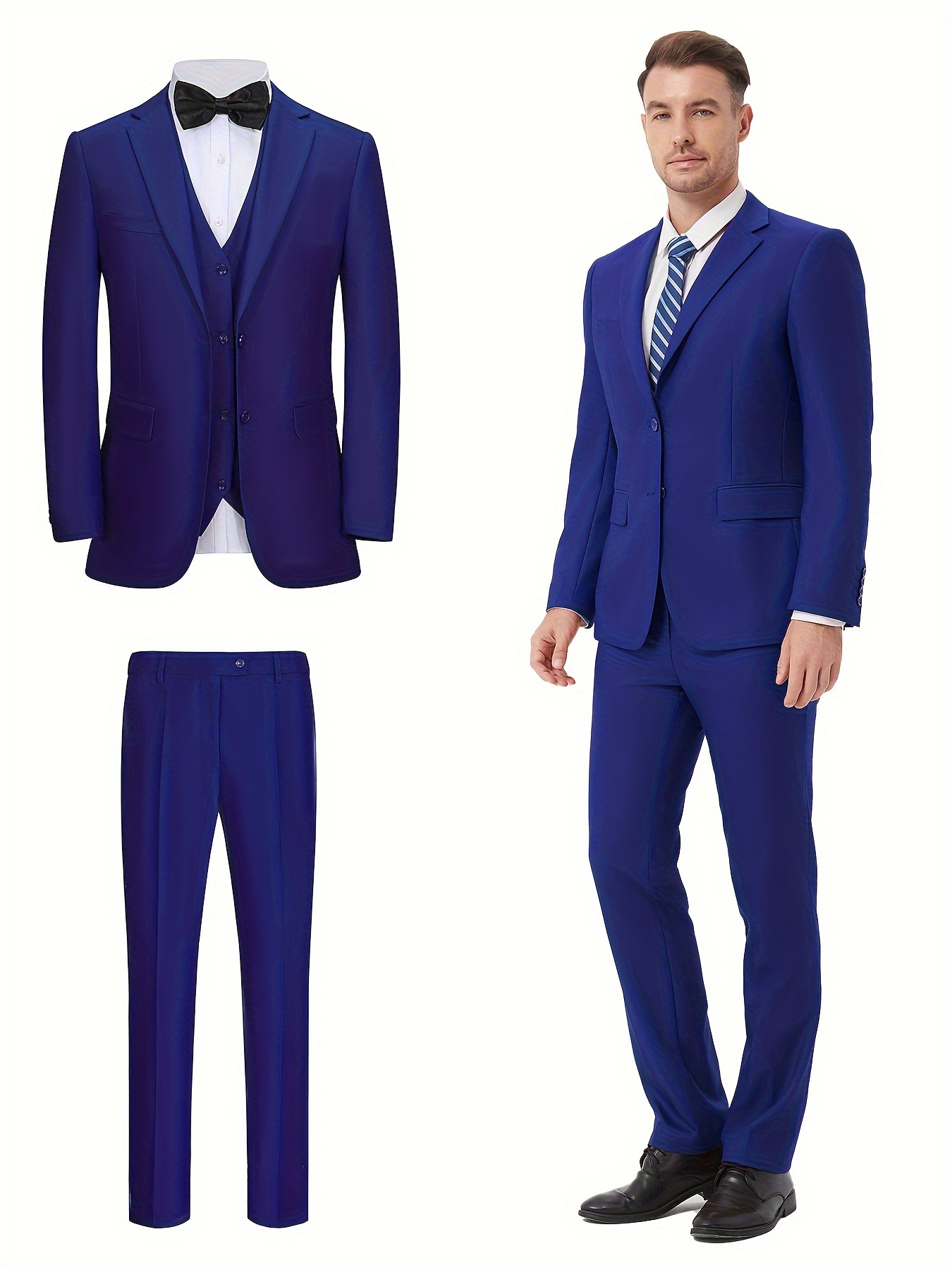 plus size mens 3pcs suit set party wedding formal prom slim Temu