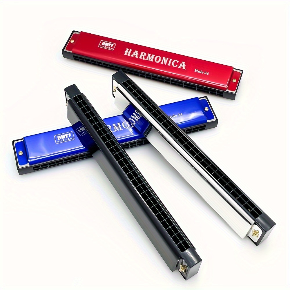 

Harmonica 24-hole Metal Harmonica Semi-tone Teaching With Entry C Tone Adult Professional Playing Learning Harmonica