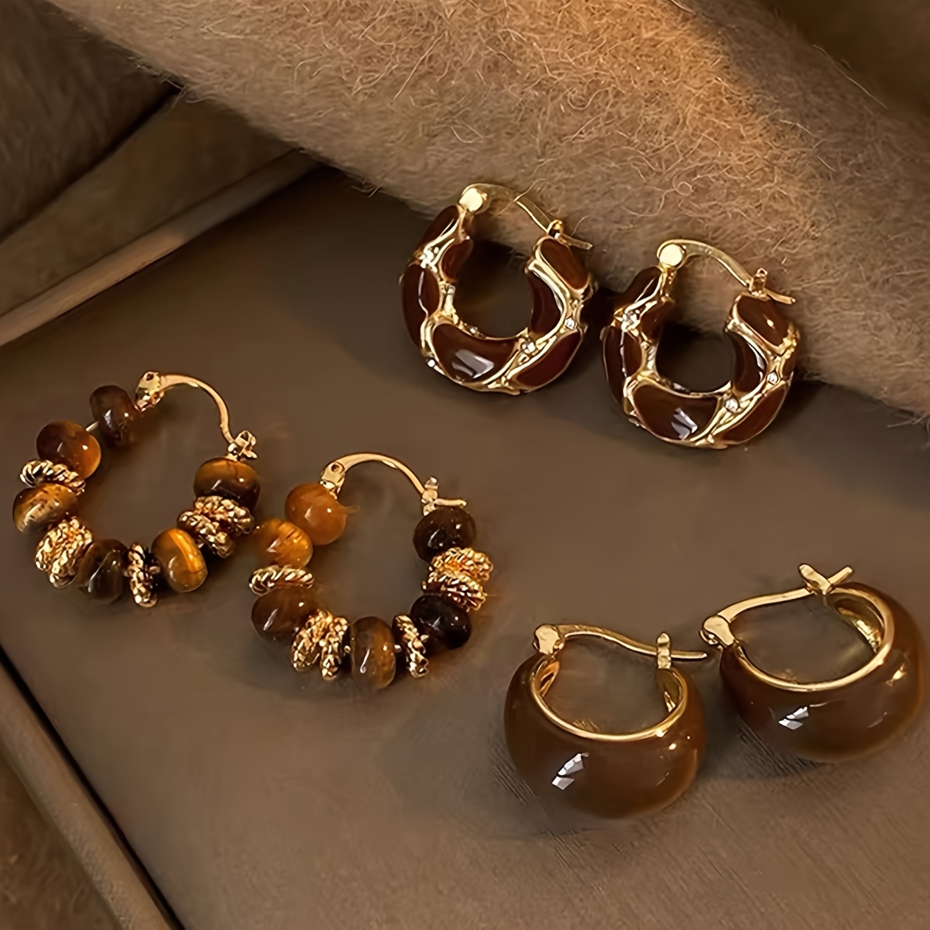 3 Pairs Of High-end Elegant Geometric Bohemian Women's Earrings Set, Suitable For Daily , Parties, Gatherings And Dances. An For Women's Accessories And Holiday Gifts