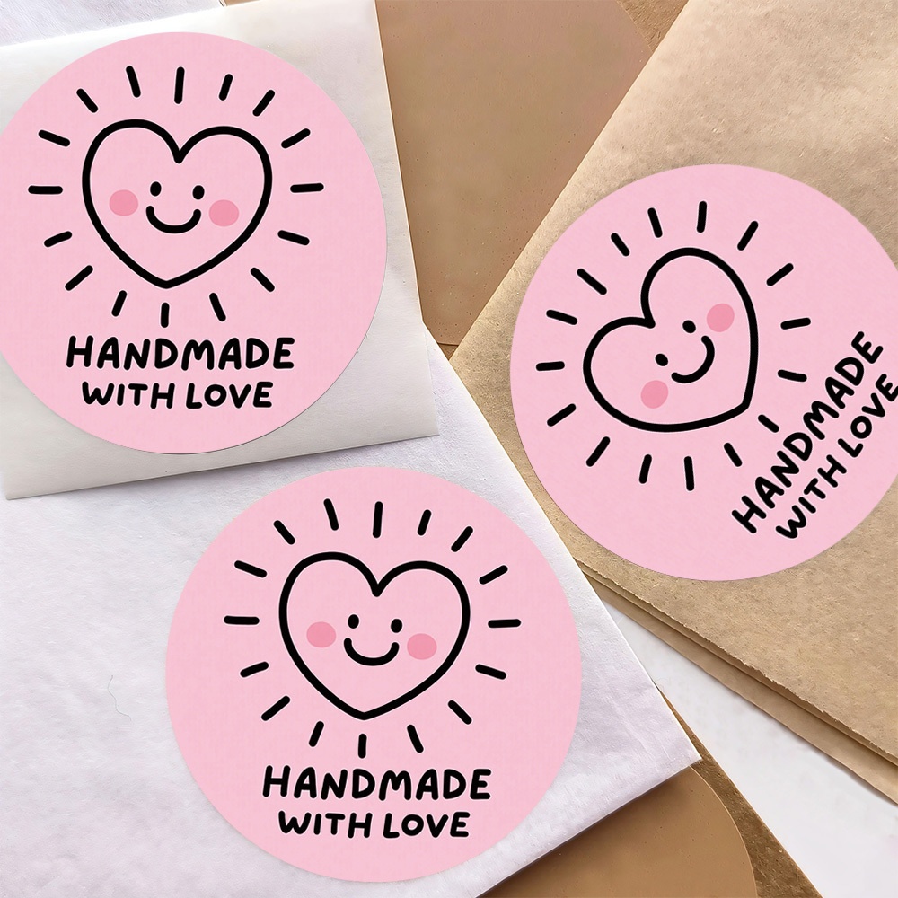 Image of 96 Round Stickers With "" In A Character Style, Suitable For Crafts, Gift Bags, Party Decorations, Home Kitchens, Etc., To Convey Happy Emotions