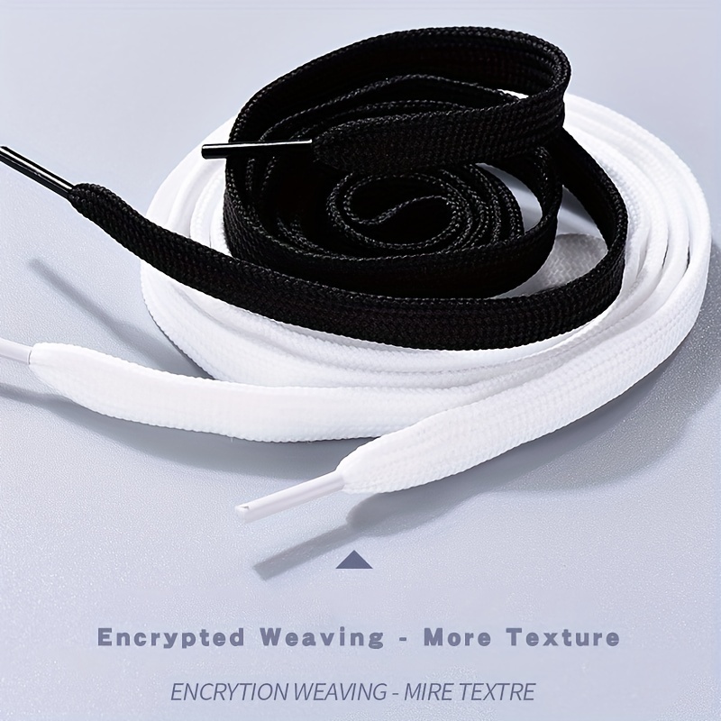 2 Pairs Flat Shoelaces for Sneakers 2colors Fabric Shoe laces Shoelaces Classic Soft Shoestrings