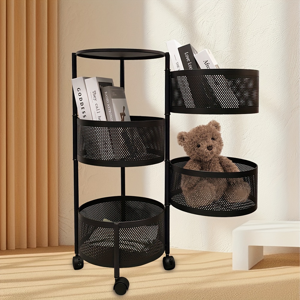 multi functional rotating storage rack drawers round metal Temu