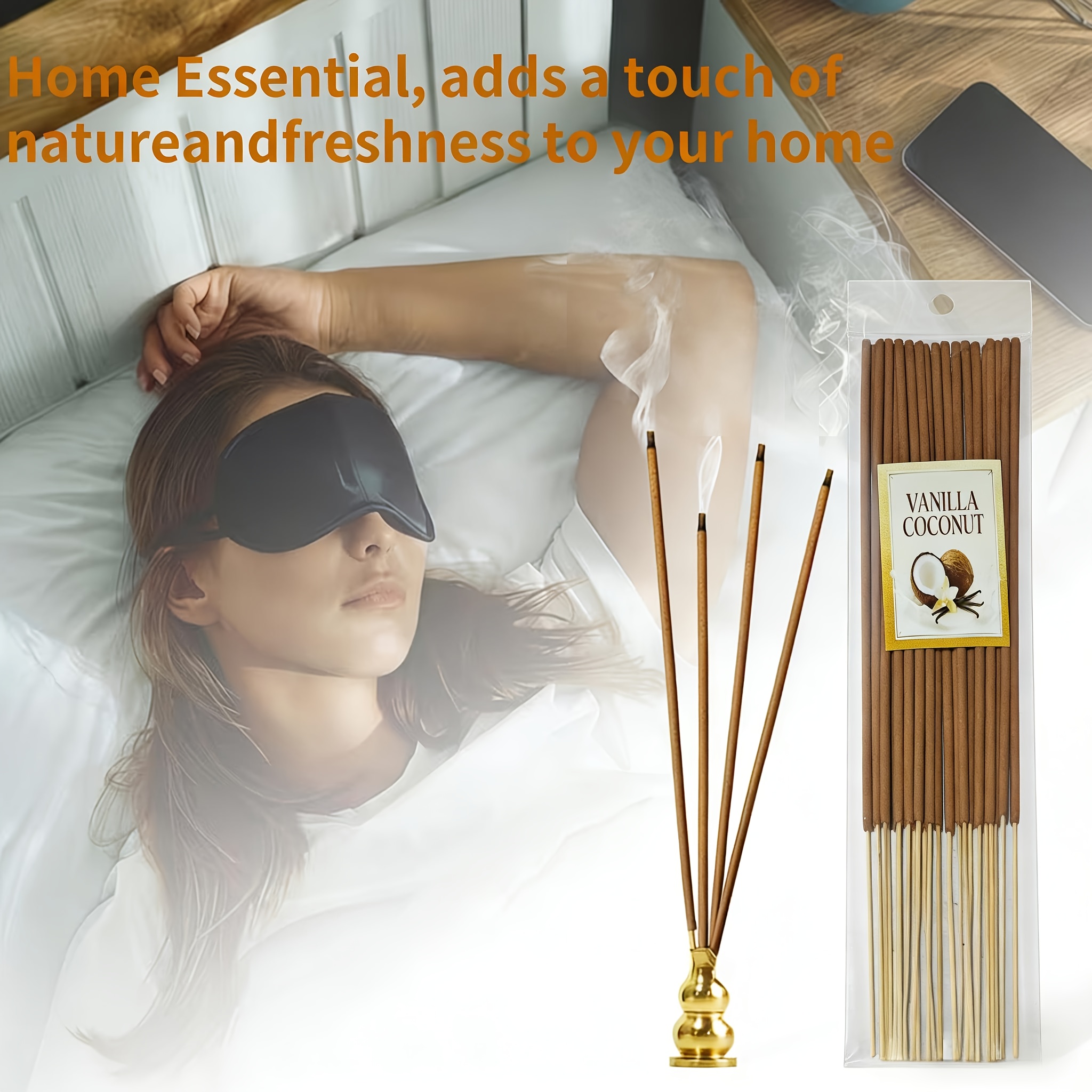 31/62/127 piezas de Varillas de Incienso de  y Vainilla | Varillas Hechas a Mano con Tiempo de Combustión de 30-40 Minutos | Aroma Exótico de Leche de  para Fragancia del Hogar | Adecuado para Dormitorio, Sala de Estar, Cocina, Oficina, Balcón y Camping | Ideal para Yoga, Meditación y Ambiente de