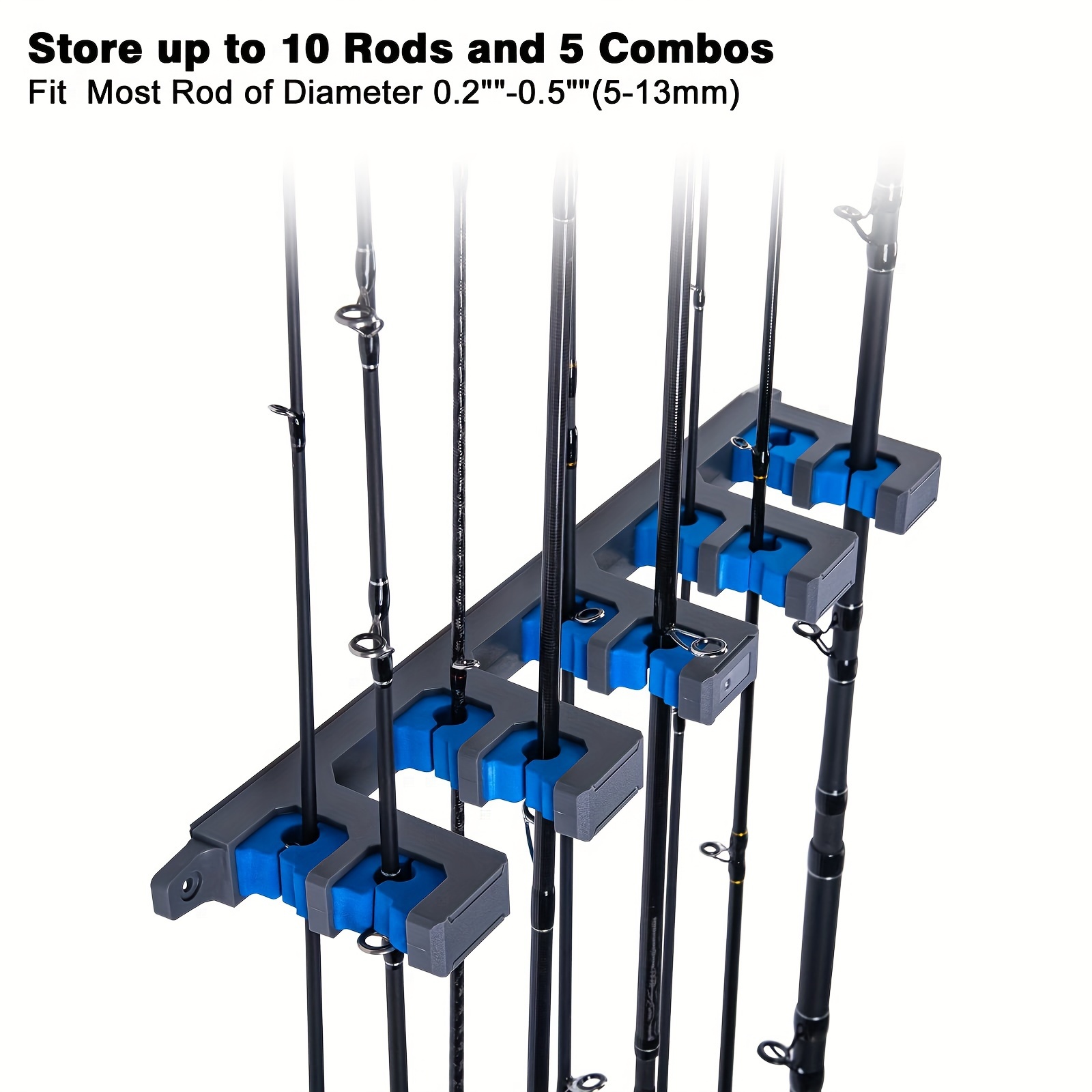 Vertical Fishing Rod Holder Holds 10 Rods 5 Combinations - Temu