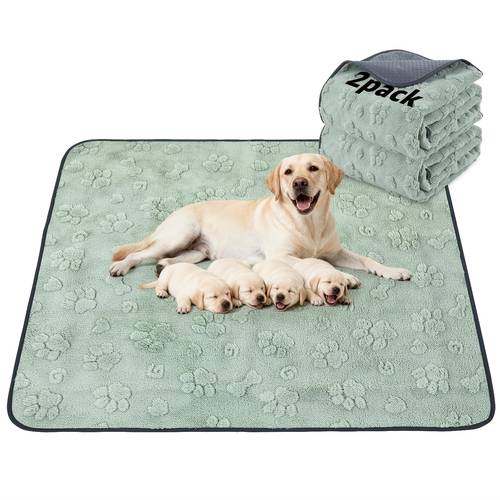 alèses lavables pour s, 2 paquets de alèses daccouchement pour sol, parc, tapis pour super absorbant réutilisable, alèses pour chiots pour incontinence, apprentissage de la propreté, cage, vert