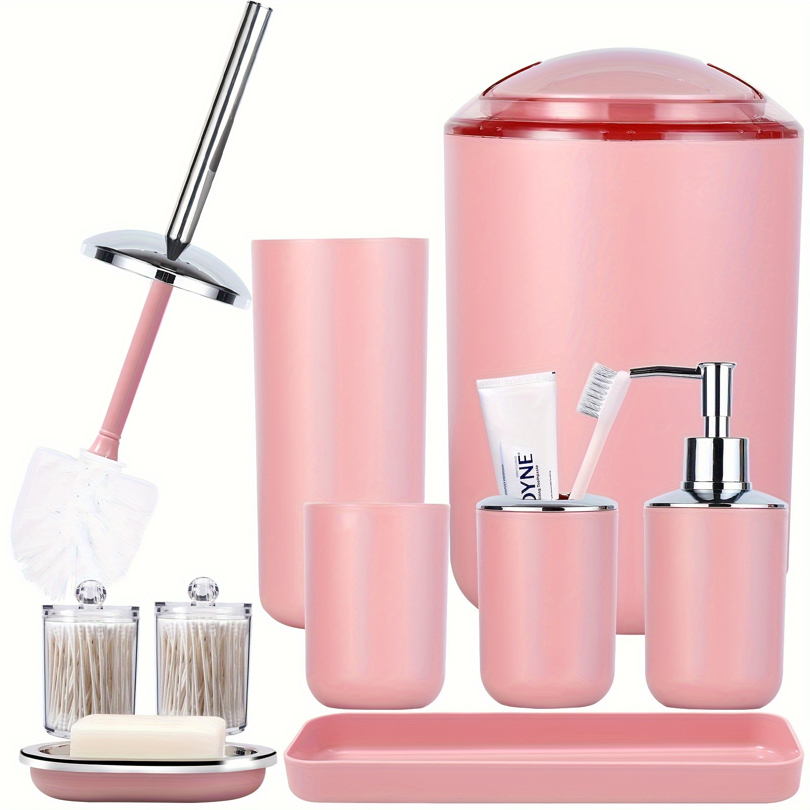 Juego De Baño MissFox 8 Piezas - Accesorios De Bambú Para Baño Completo