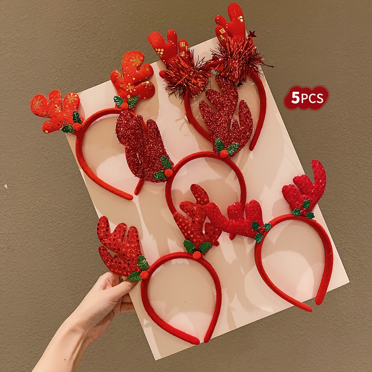 

5pcs Girls Christmas Hair Accessories, Headband