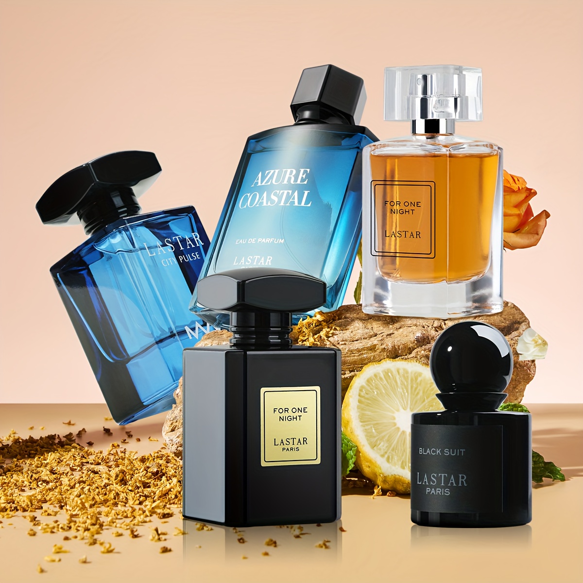 Image of 5 Classic Men's Fragrances: Vanilla, Sage, Lemon, , Patchouli, . Suitable For . 240ml Capacity, Long-lasting Scent. Essential For Autumn And Winter, Birthday Gift, Men's Cologne, Christmas Gift