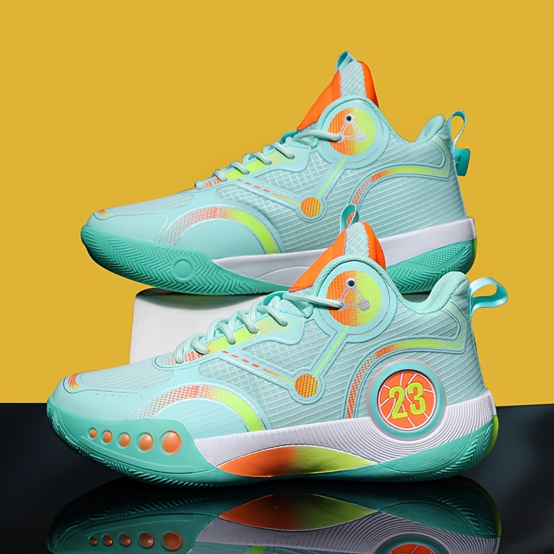 TEMU 's High-top Basketball Shoes, Performance Court Sneakers With Breathable Mesh, Cushioning, And Wear-resistant Soles, Versatile And Trendy Casual