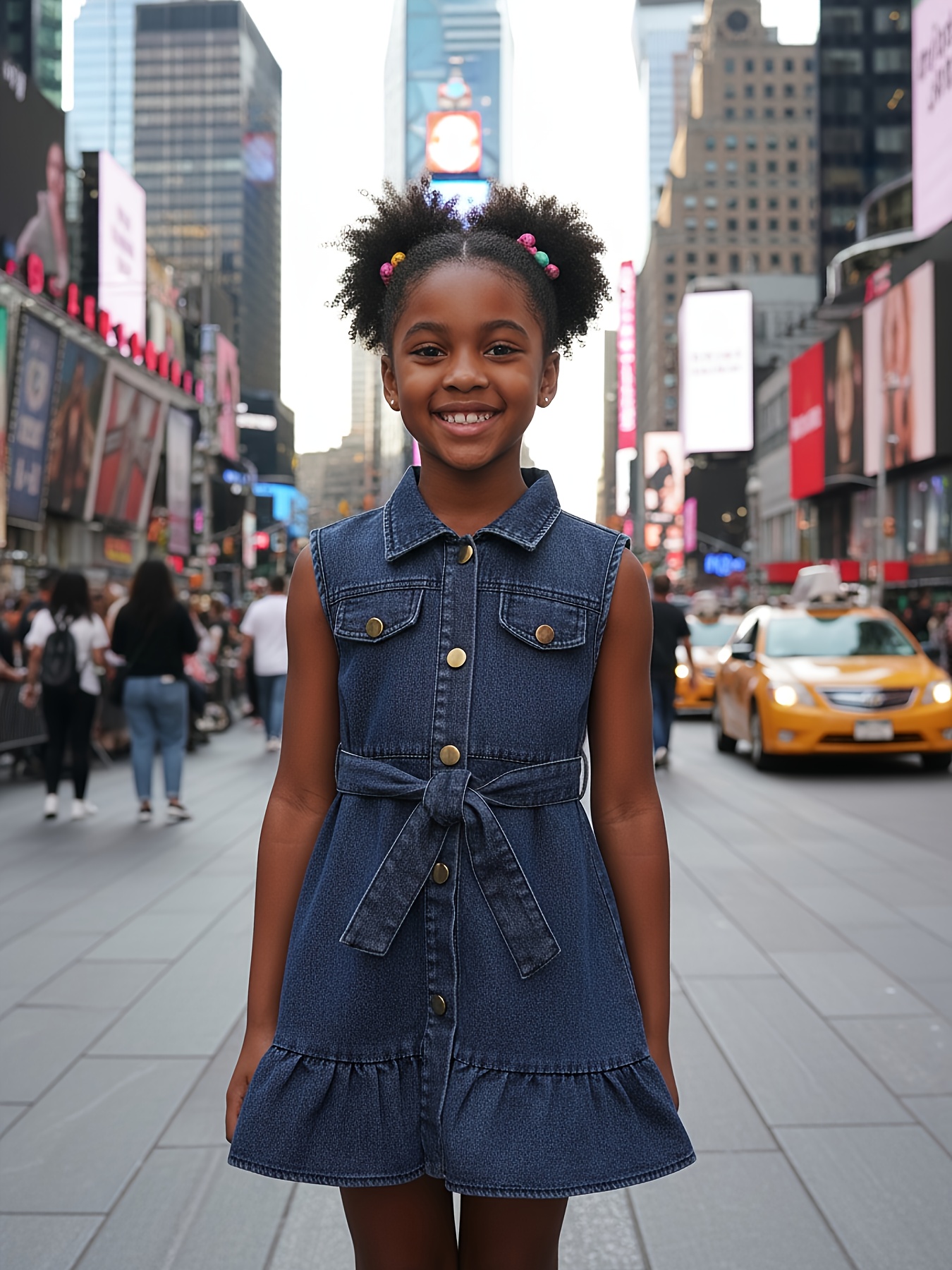 girls blue washed denim dress free adjustable belt y2k - Temu Oman