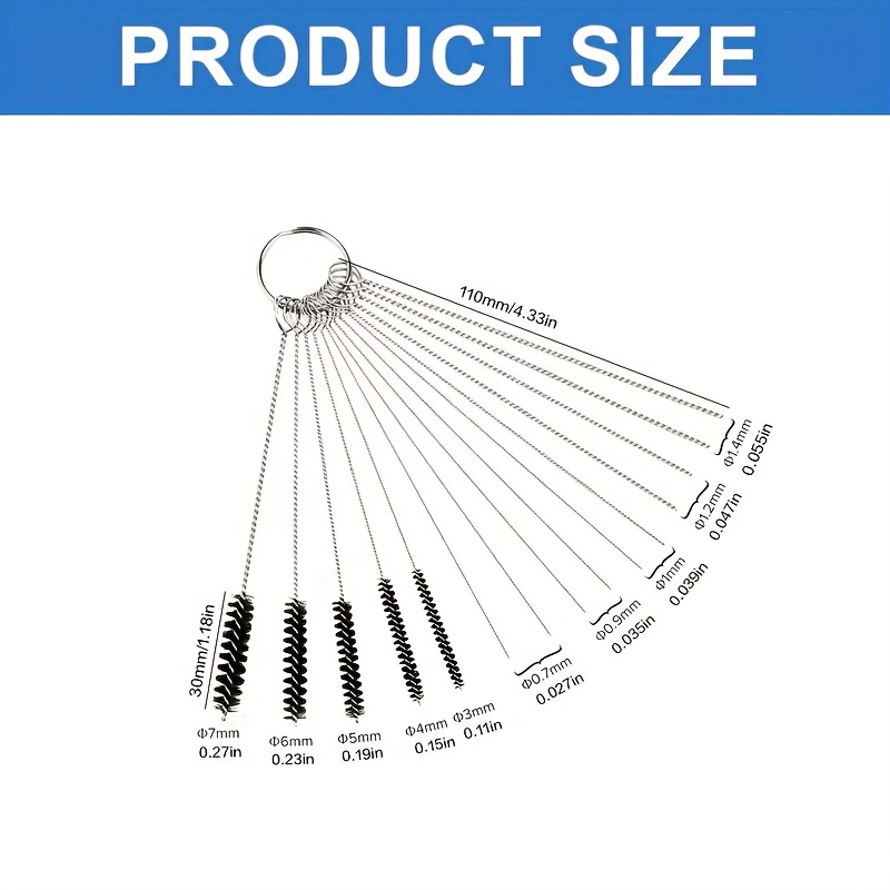 Carburetor cleaning tool kit with 10 cleaning needles and 5 brushes product image 3