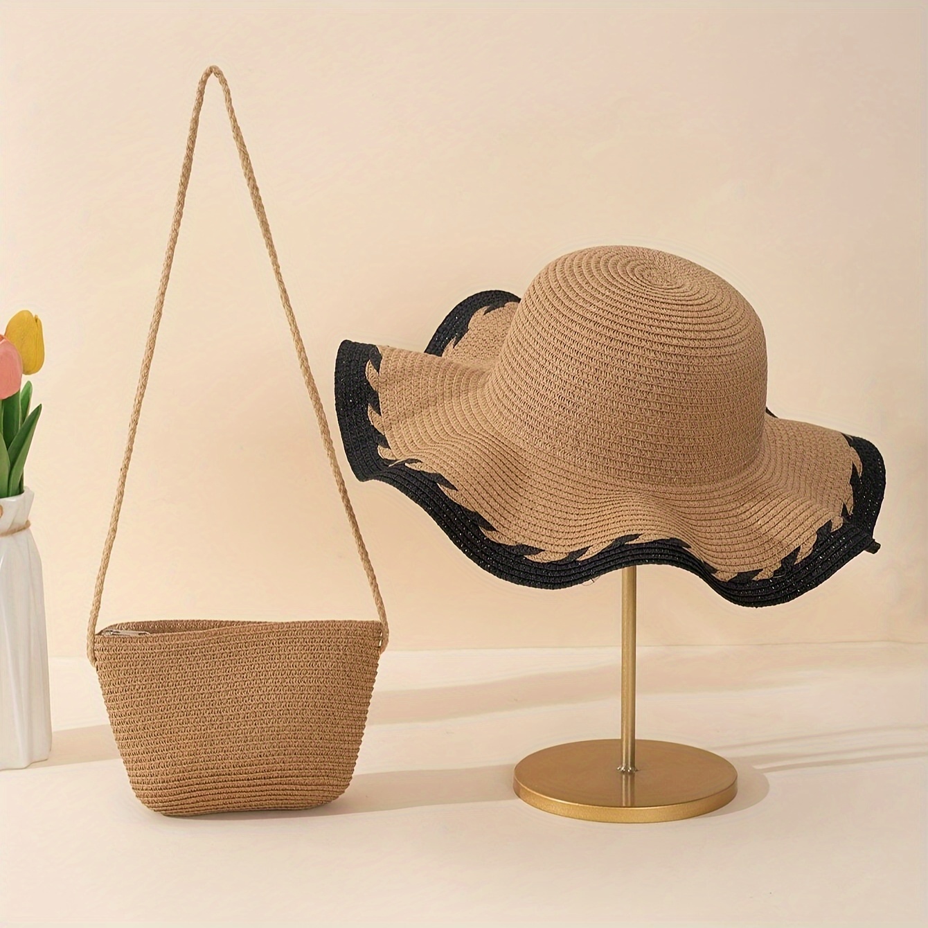 Beach bag and hat set on sale