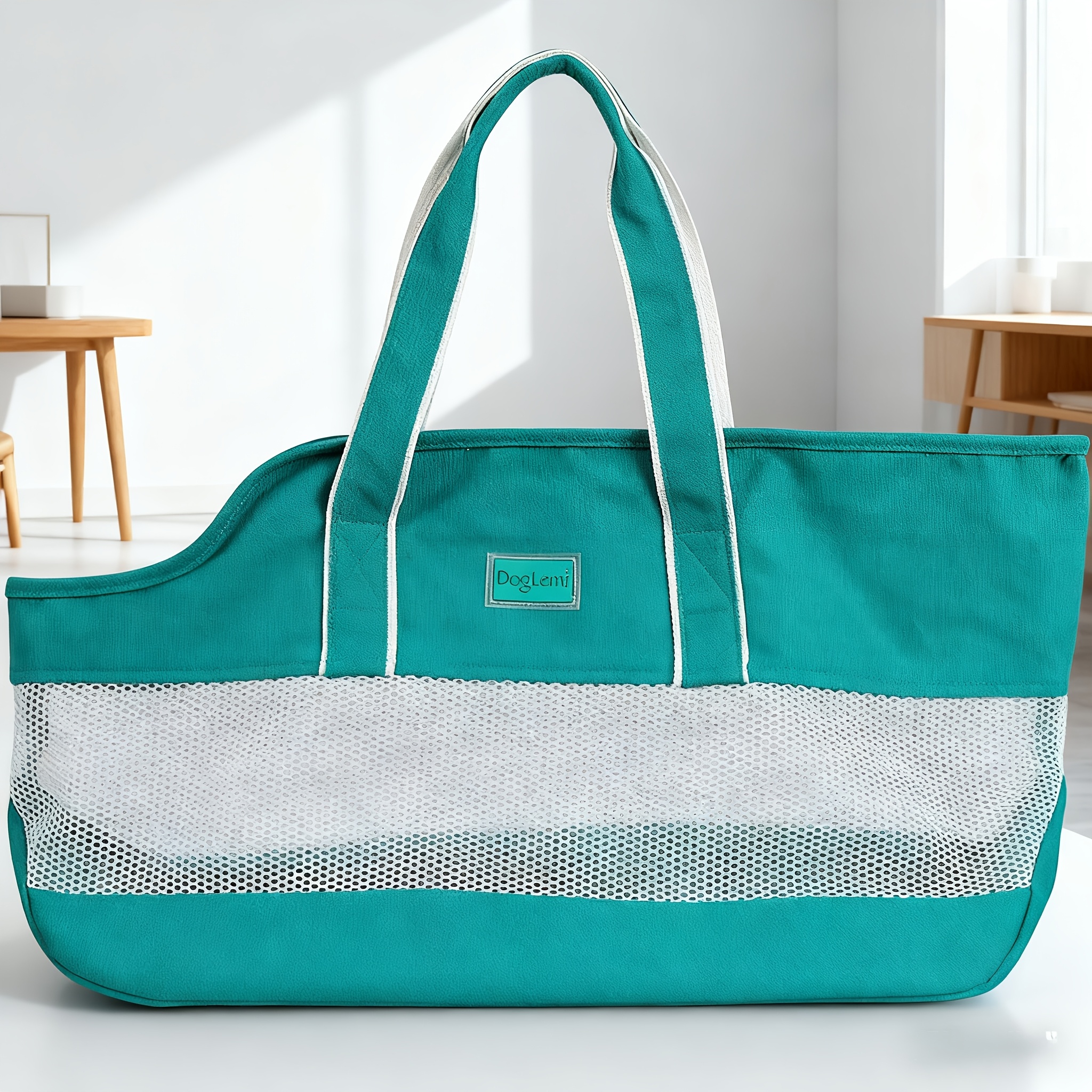 TEMU Soft-sided Bag, Suitable For Cats And Small Dogs, Portable Travel Tote With Breathable Mesh Design, Lightweight Handheld Bag With Bottom Support